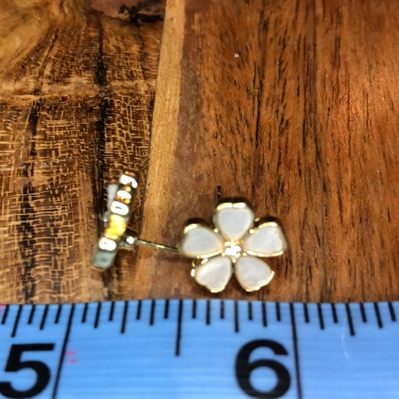 3/$25 Flower Stud Earrings with Chain Dangle Backs - Picture 2 of 6
